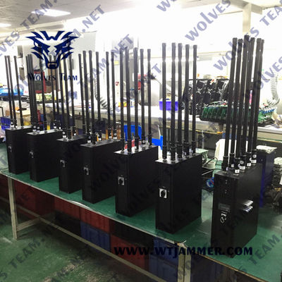 Teléfono celular GPS WIFI 90W los 200M Backpack Signal Jammer