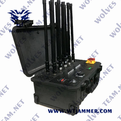 comprar Militar impermeable al aire libre 6 bandas 2500m 600W UAV jammer online manufacture