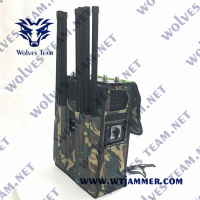 comprar 6 bandas de mochila jammer de señal GSM 80 Watt portátil jammer de señal para el ejército online manufacture