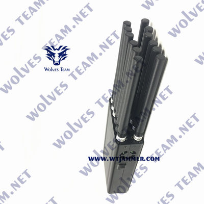 comprar CDMA GSM RF Jammer de señal 3G 4G 5G WiFi portátil 12W UHF VHF online manufacture