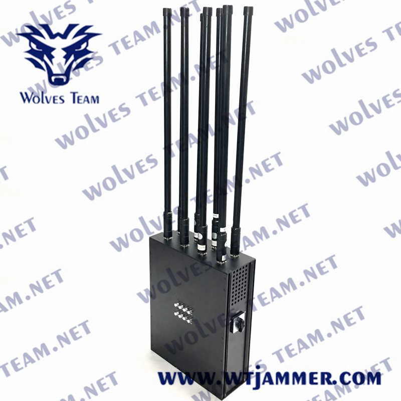 Mochila potente Jammer para teléfono celular UHF portátil VHF GSM 3G DCS 4G 5G Cobertura de interferencia de señal 100m