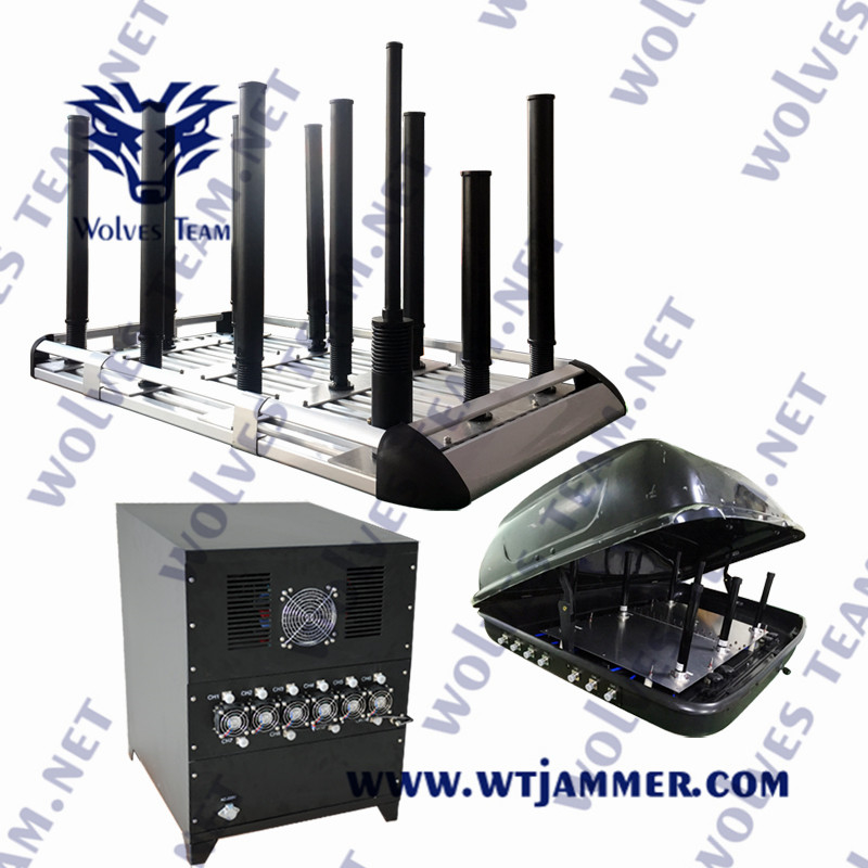 Jammer de señal de bomba de teléfono móvil todo en uno a prueba de golpes Inalámbrico Potente 1500W Bandas completas 20MHz-11GHz Jammer de señal