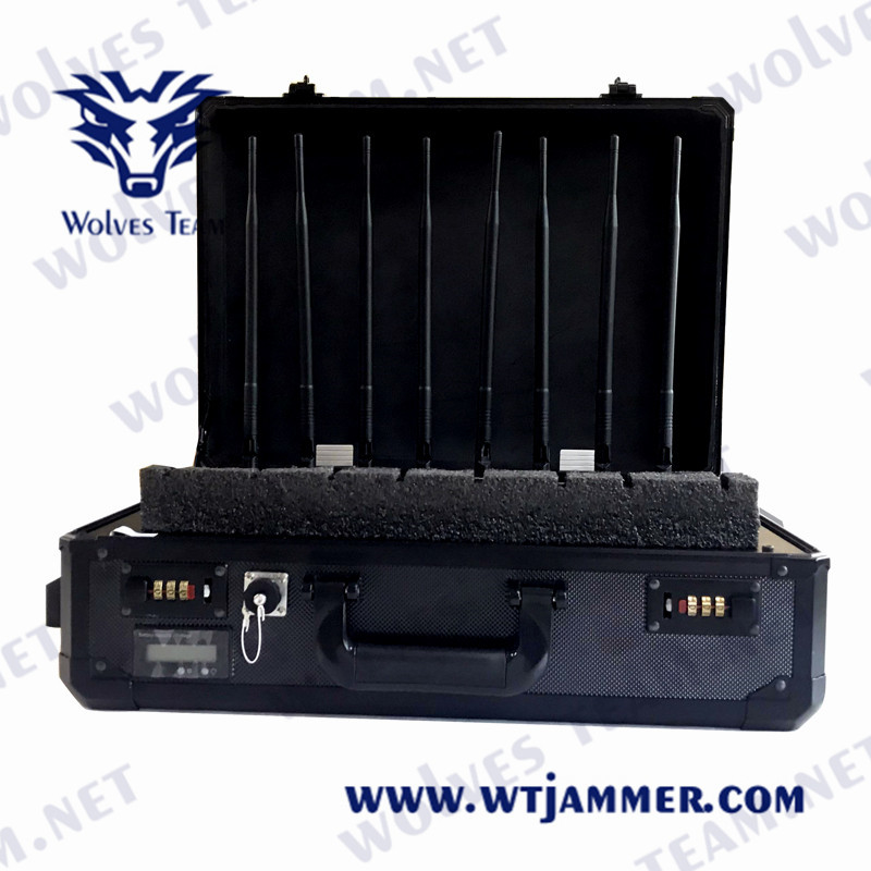 Defensa portátil RF GPS WiFi5.8g de la protección del VIP de la emisión de la señal del abejón del UAV de la maleta