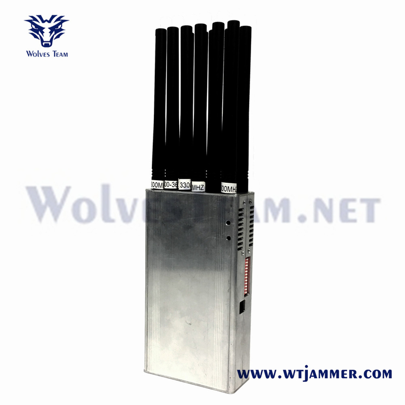 14 antenas portátiles para interferencia de señal de fábrica para 3G 4G 5G WiFi UHF VHF GPS Lojack interferencia de señal de teléfono celular
