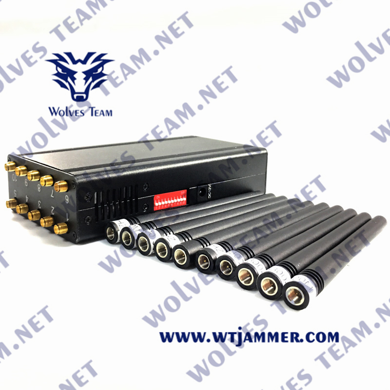 Portable 16 Antena RF Jammer de señal teléfono móvil celular 2G 3G 4G 5G WIFI GPS Bloqueador 20 metros