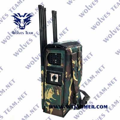 10 bandas de mochila jammer de señal Wifi de alta potencia 2.4g 3g 4g 5g teléfono celular