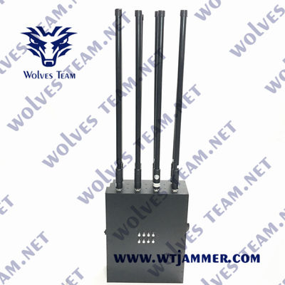 2G 3G 4G 5G señal de teléfono celular bomba jammer WT601510 Cada potencia 20W 10 bandas mochila VHF