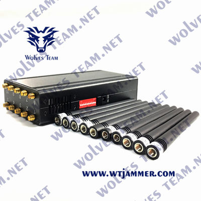 Portable 16 Antena RF Jammer de señal teléfono móvil celular 2G 3G 4G 5G WIFI GPS Bloqueador 20 metros