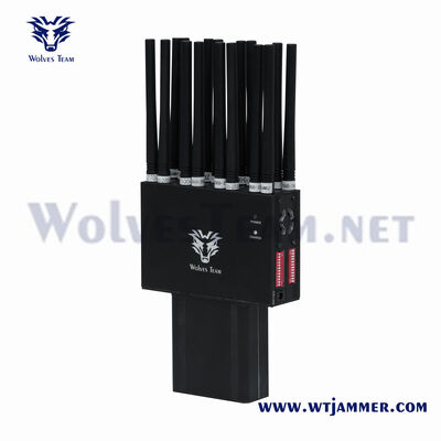 Portátil portátil de 16 bandas 3G 4G 5G WiFi UHF VHF GPS localizador de señal de teléfono celular jammer