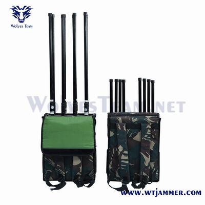 Jammer de señal de mochila Ligero, todos los jammer de señal de teléfono celular que cubren las bandas de señal de teléfono celular GSM 3G 4G 5G para móviles