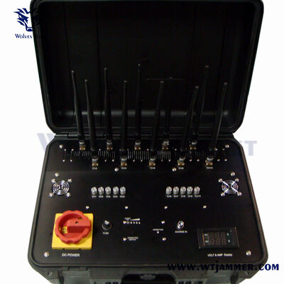 Tiempo de operación de 2 horas con batería Interruptor de señal portátil 400W Potencia con RF independiente en interruptores apagados que permiten controlar cada frecuencia