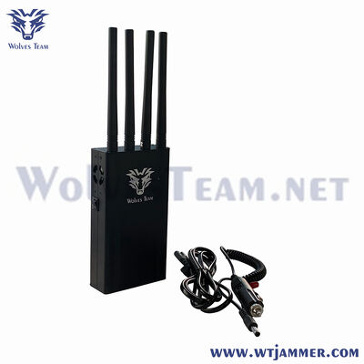 Bloqueador de señal portátil de 4 antenas 2.4G 5.8G WiFi 6e GPS