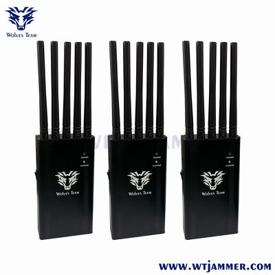 5-Channel 10W Handheld GPS/2G/3G/4G/WiFi Signal Blocker
