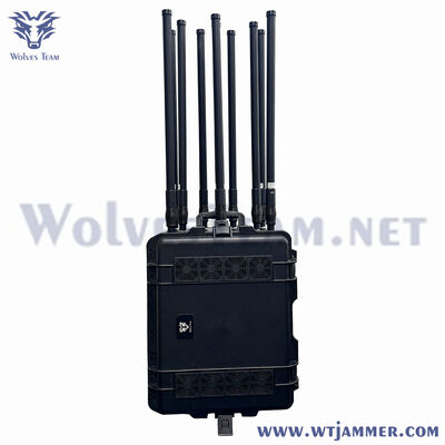 10 canales 600W Bloque de interferencia de señal de alta potencia para tranvía 2G / 3G / 4G / 5G / WiFi / GPS