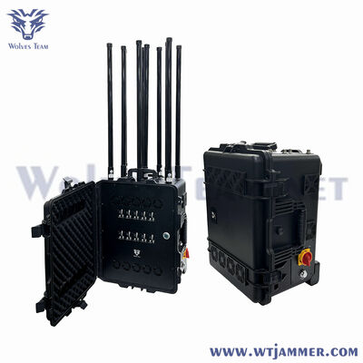 8 antenas portátiles 800W bloqueador de señal exterior para seguridad y defensa de drones
