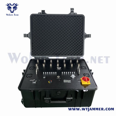 8 canales 400W de alta potencia Bloqueador de señal de maleta 2G / 3G / 4G / WiFi / GPS