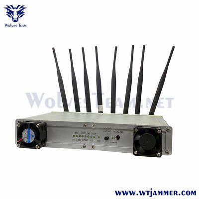 Bloqueador de señal de alta potencia de 8 bandas de 40W, cobertura de 20-40m Anti rastreo y protección de privacidad