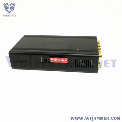 12 antenas 12 Watt Puerto potente teléfono celular / GPS / 4G / Wifi Jammer de señal, UHF VHF Jammer de señal