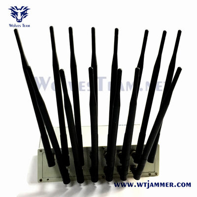 14 Sistema de interferencia multifuncional de banda de escritorio soporta GSM 4G LTE WiFi VHF y bandas de radio