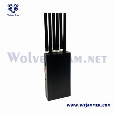 Jammer de señal portátil Bluetooth Wifi con 6 antenas para salas de reuniones confidenciales, salas de exámenes, salas de interrogatorios y lugares de negociación seguros