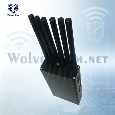 Jammer de señal portátil de 6W con batería incorporada, fácil de transportar para operación en exteriores