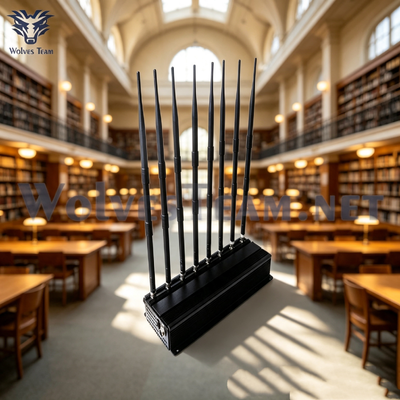 Interruptor de señal ajustable de 8 canales de escritorio de alta potencia 40W bloqueador de señal de teléfono celular para entornos de culto en la iglesia silenciosos