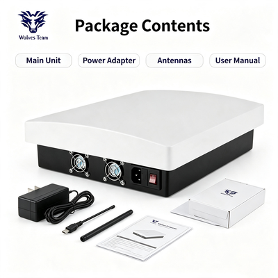 Jammer de señal de escritorio de 12 bandas de 60W con antena omnidireccional para blindaje RF completo