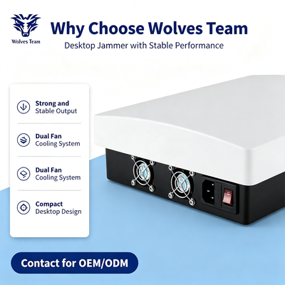 60W Jammer de Señal de Escritorio Multibanda Cubre 2G 3G 4G 5G WiFi Todas las Frecuencias Celulares