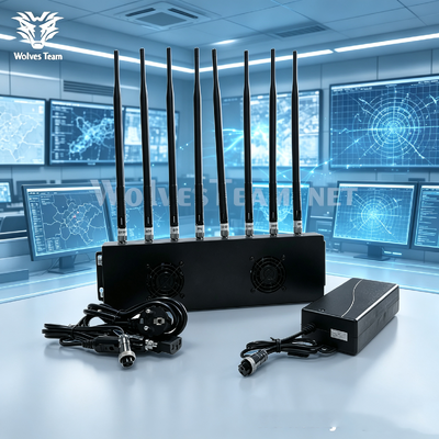 Jammer de teléfono y GPS de alta potencia con 8 antenas para locales seguros confidenciales nacionales o fuerzas del orden