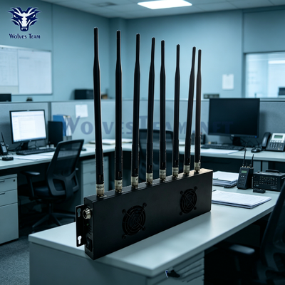 8 antenas de alta potencia y bloqueador de señal de interferencia GPS para estudios confidenciales de investigación y desarrollo