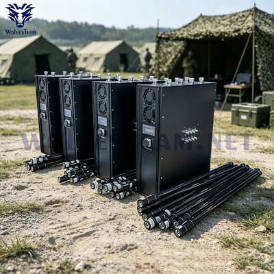 8 bandas Manpack jammer de señal con antenas omnidireccionales y batería para la aplicación de la ley