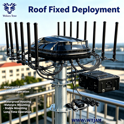 1400W de 14 bandas 5G y GPS L1 L5 bloqueador fijo de interferencia de agua a prueba de agua WiFi celular al aire libre UHF VHF
