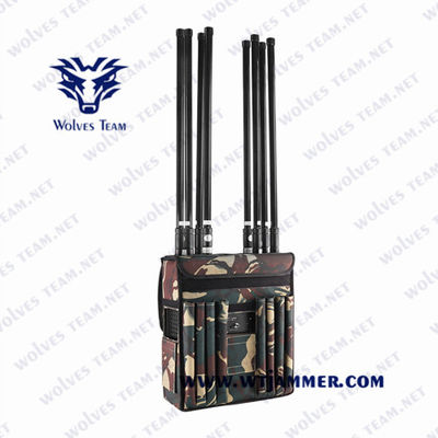 Construido en la batería de 40 Watt GSM 3G 4G Wi-Fi Rucksack Jammer de señal