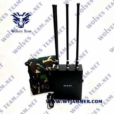 Batería interna 6 bandas 80W Mochila electrónica 2G 3G 4G Jammer de señal