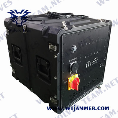 Interruptor de señal de RF de teléfono celular portátil Interruptor de bombas de vehículos de alta potencia con sistema de interferencia de convoy DDS