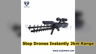 Dispositivo de supresión de RF portátil con pistola de contramedidas UAV, 30W, 100-240VAC, para antidrones y confidencial