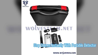 Detector de drones portátil equipado con batería recargable incorporada